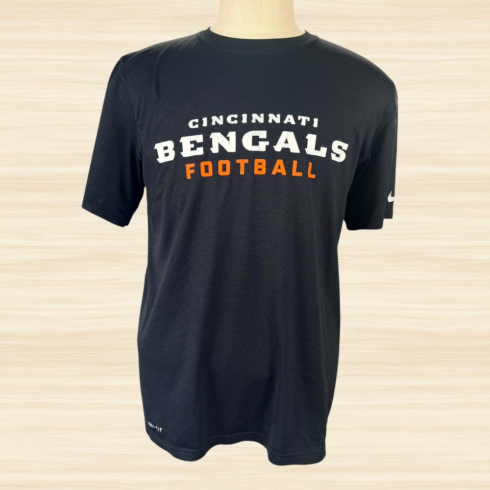 Nike Cincinnati Bengals NFL Dri-FIT Football Black Performance T-Shirt Mens L